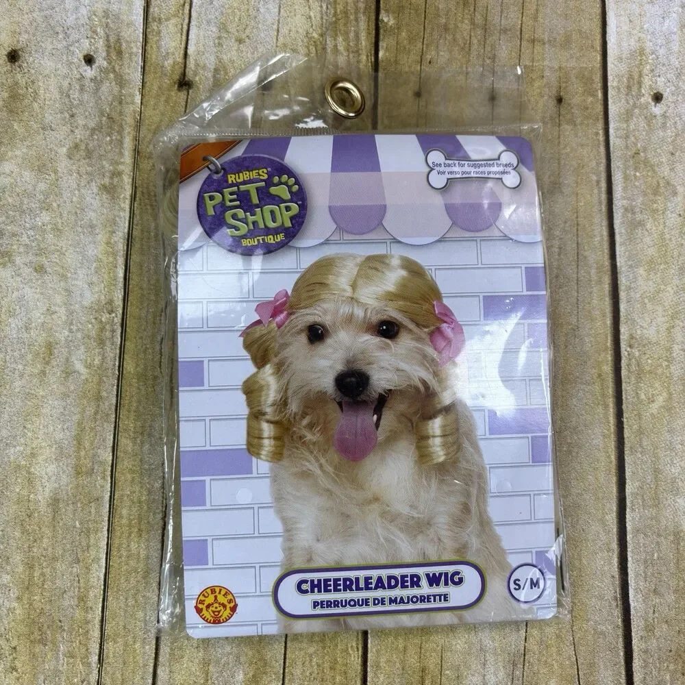 Rubies Pet Shop Cheerleader Wig Small Medium Dog Halloween Costume New Sealed
